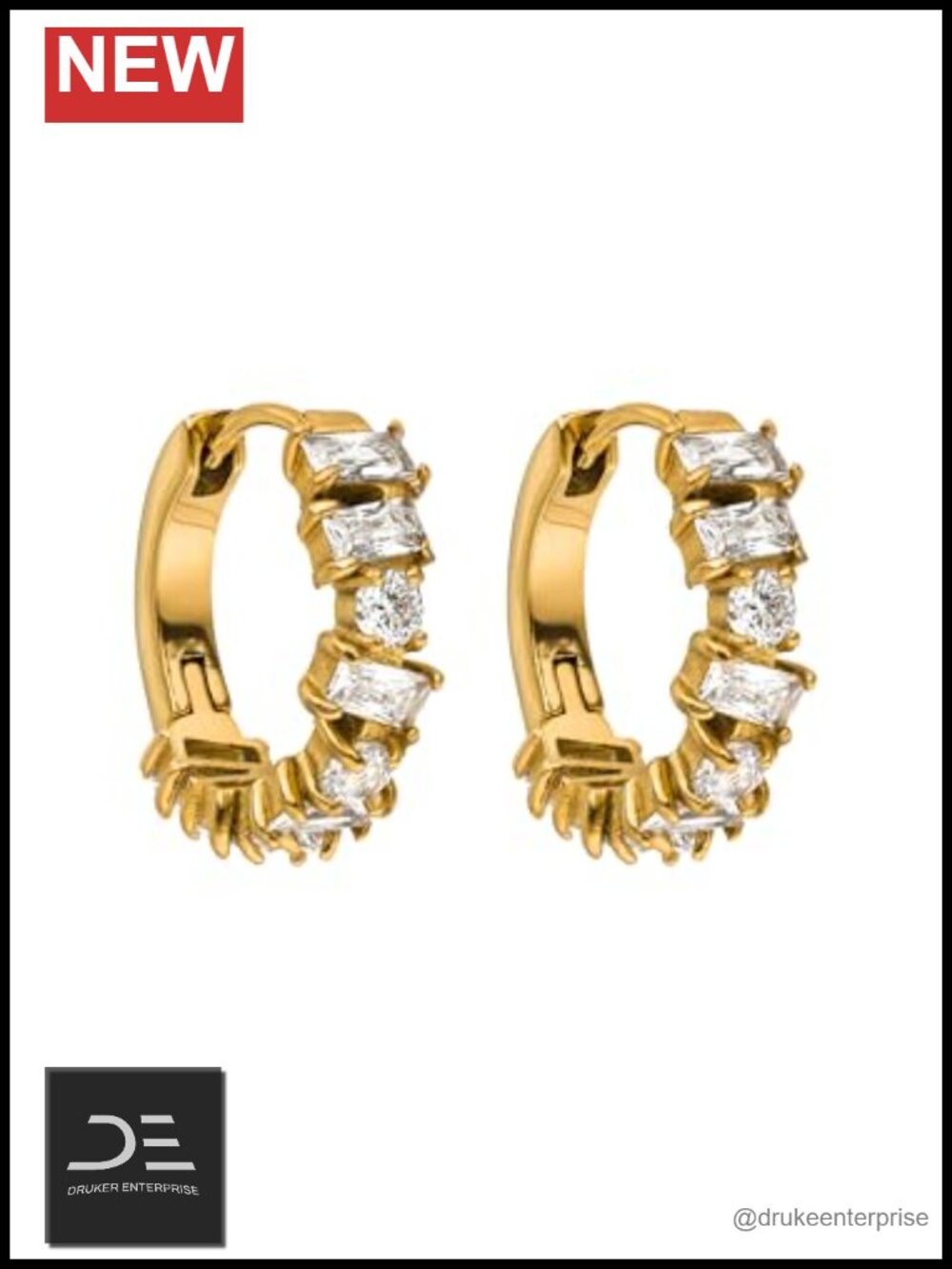 14K Gold Plated Drop Earrings Waterproof Stainless Steel Fashion Jewelry
